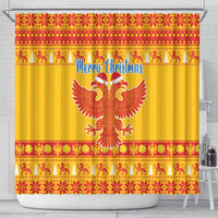 Montenegro Christmas Shower Curtain Double-headed Eagle With Christmas Pattern