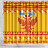 Montenegro Christmas Shower Curtain Double-headed Eagle With Christmas Pattern