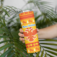 Montenegro Christmas Skinny Tumbler Double-headed Eagle With Christmas Pattern - Wonder Print Shop