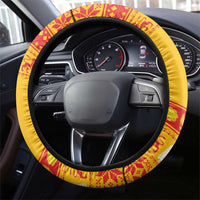 Montenegro Christmas Steering Wheel Cover Double-headed Eagle With Christmas Pattern - Wonder Print Shop