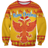Montenegro Christmas Sweatshirt Double-headed Eagle With Christmas Pattern - Wonder Print Shop