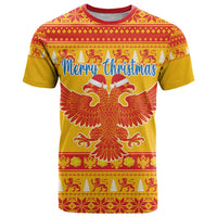 Montenegro Christmas T Shirt Double-headed Eagle With Christmas Pattern - Wonder Print Shop