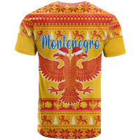 Montenegro Christmas T Shirt Double-headed Eagle With Christmas Pattern - Wonder Print Shop