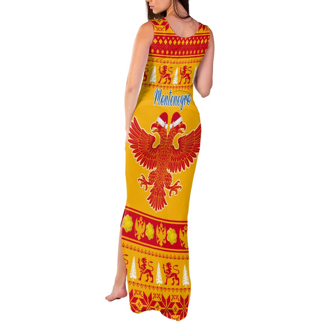 Montenegro Christmas Tank Maxi Dress Double-headed Eagle With Christmas Pattern - Wonder Print Shop