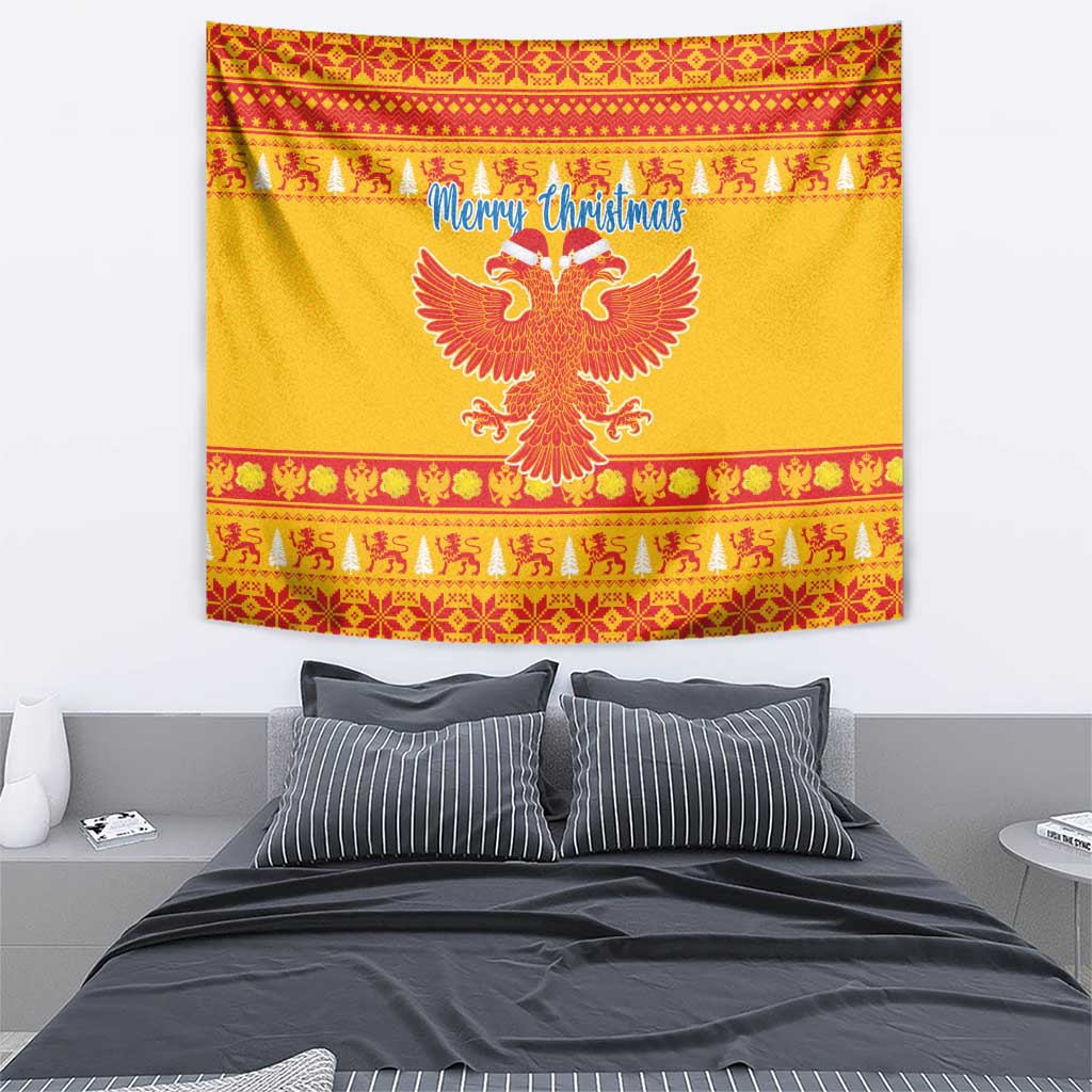 Montenegro Christmas Tapestry Double-headed Eagle With Christmas Pattern - Wonder Print Shop