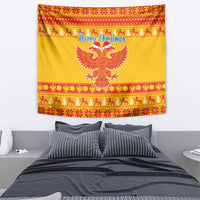 Montenegro Christmas Tapestry Double-headed Eagle With Christmas Pattern - Wonder Print Shop