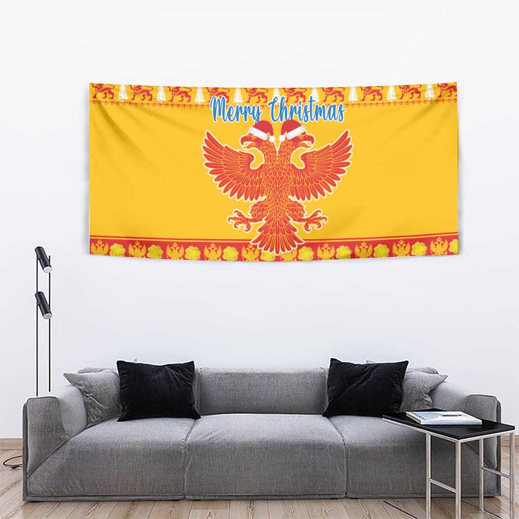 Montenegro Christmas Tapestry Double-headed Eagle With Christmas Pattern - Wonder Print Shop