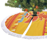 Montenegro Christmas Tree Skirt Double-headed Eagle With Christmas Pattern - Wonder Print Shop