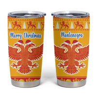 Montenegro Christmas Tumbler Cup Double-headed Eagle With Christmas Pattern - Wonder Print Shop