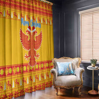 Montenegro Christmas Window Curtain Double-headed Eagle With Christmas Pattern - Wonder Print Shop