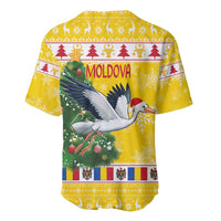 Moldova Christmas Baseball Jersey White Stork Santa With Christmas Tree - Wonder Print Shop