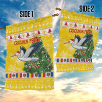 Moldova Christmas Garden Flag White Stork Santa With Christmas Tree - Wonder Print Shop