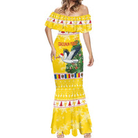 Moldova Christmas Mermaid Dress White Stork Santa With Christmas Tree - Wonder Print Shop