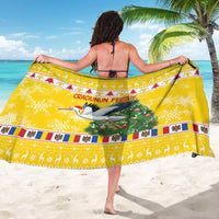 Moldova Christmas Sarong White Stork Santa With Christmas Tree - Wonder Print Shop