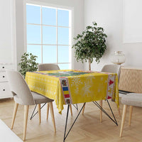 Moldova Christmas Tablecloth White Stork Santa With Christmas Tree - Wonder Print Shop