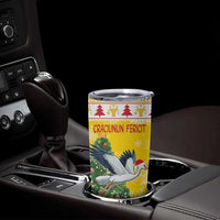 Moldova Christmas Tumbler Cup White Stork Santa With Christmas Tree - Wonder Print Shop