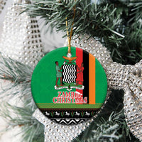 Zambia Christmas Ceramic Ornament One Zambia One Nation With Kente Pattern - Wonder Print Shop