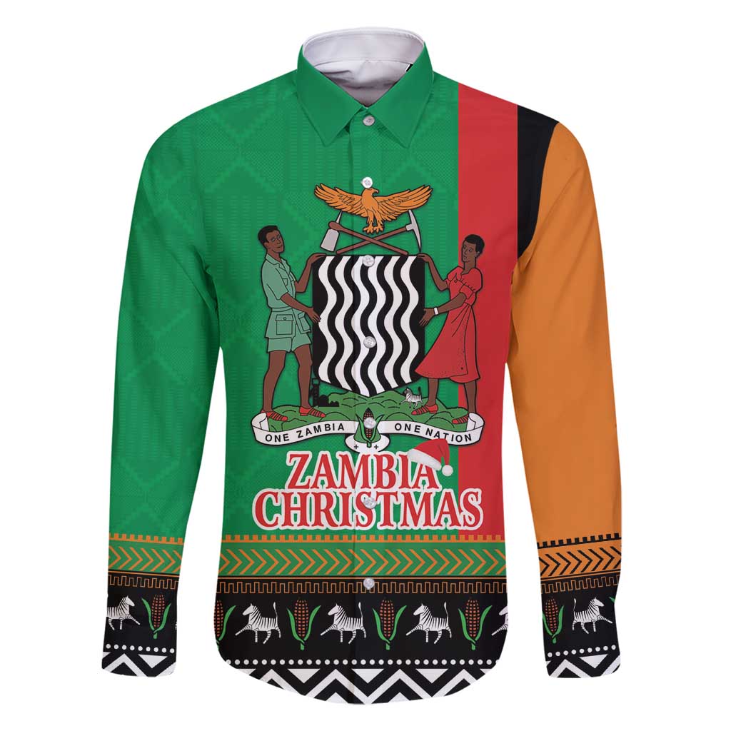 Zambia Christmas Family Matching Mermaid Dress and Hawaiian Shirt One Zambia One Nation With Kente Pattern - Wonder Print Shop
