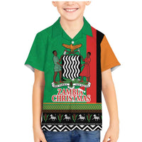 Zambia Christmas Family Matching Mermaid Dress and Hawaiian Shirt One Zambia One Nation With Kente Pattern - Wonder Print Shop