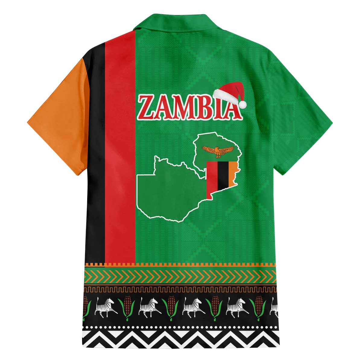 Zambia Christmas Family Matching Off The Shoulder Long Sleeve Dress and Hawaiian Shirt One Zambia One Nation With Kente Pattern - Wonder Print Shop