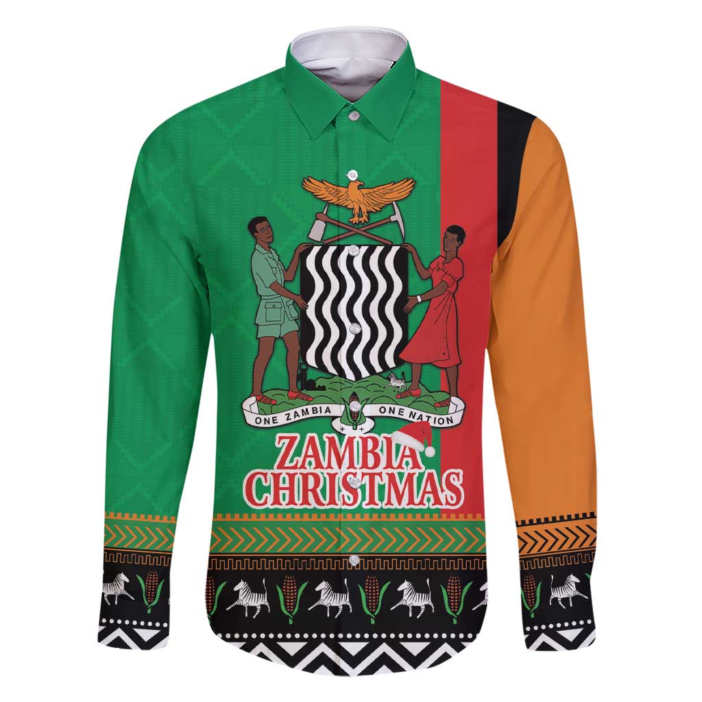 Zambia Christmas Family Matching Short Sleeve Bodycon Dress and Hawaiian Shirt One Zambia One Nation With Kente Pattern - Wonder Print Shop