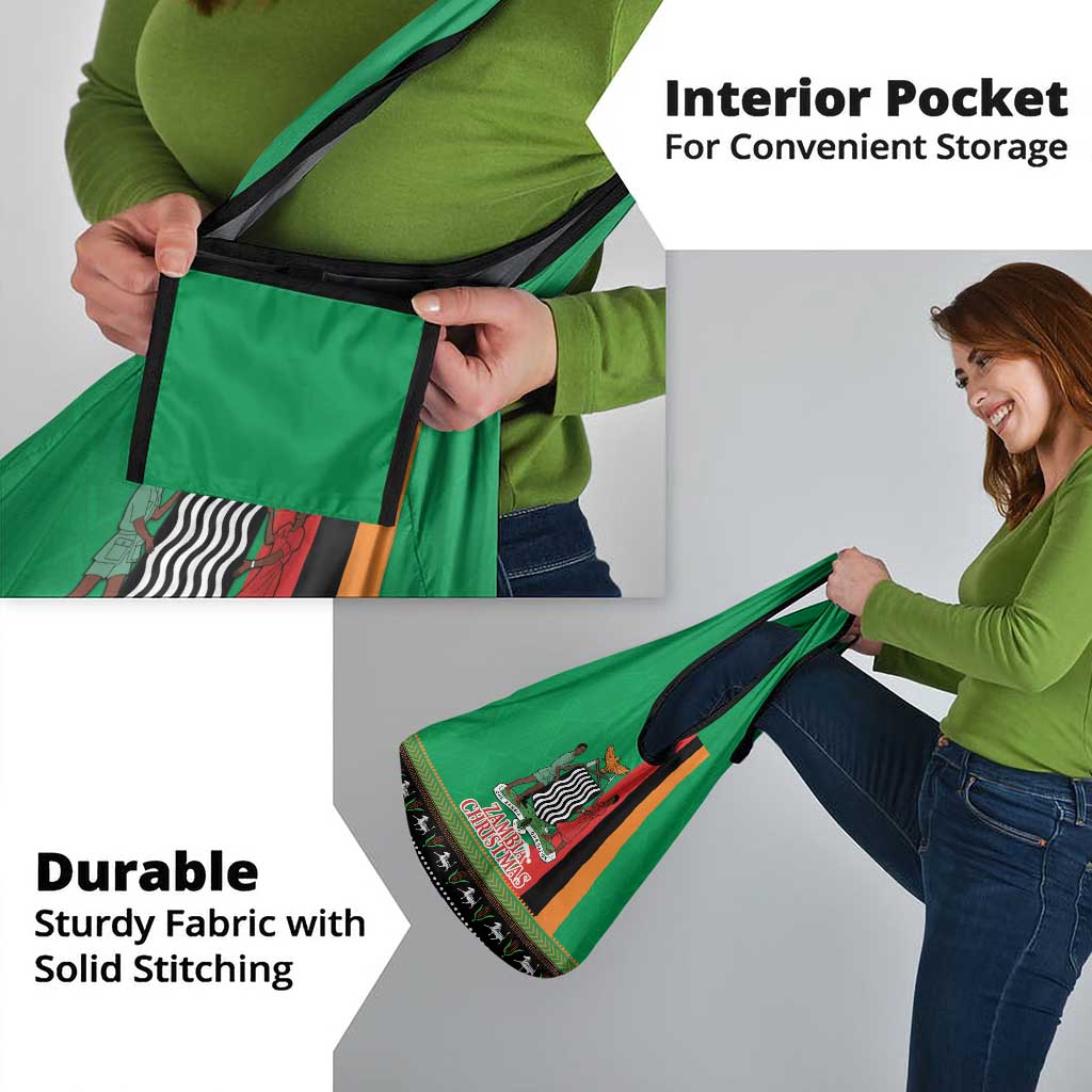 Zambia Christmas Grocery Bag One Zambia One Nation With Kente Pattern