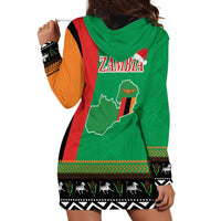 Zambia Christmas Hoodie Dress One Zambia One Nation With Kente Pattern - Wonder Print Shop