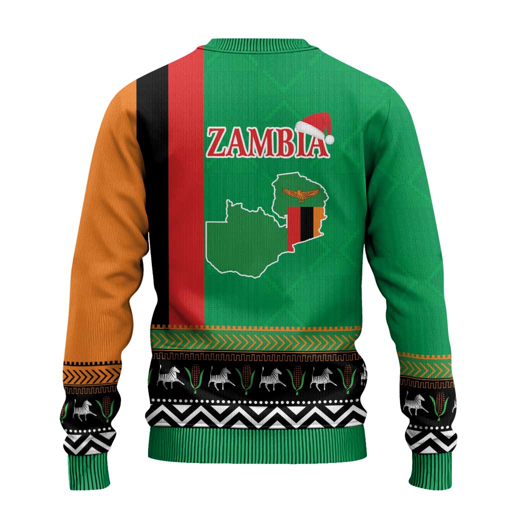 Zambia Christmas Ugly Christmas Sweater One Zambia One Nation With Kente Pattern - Wonder Print Shop