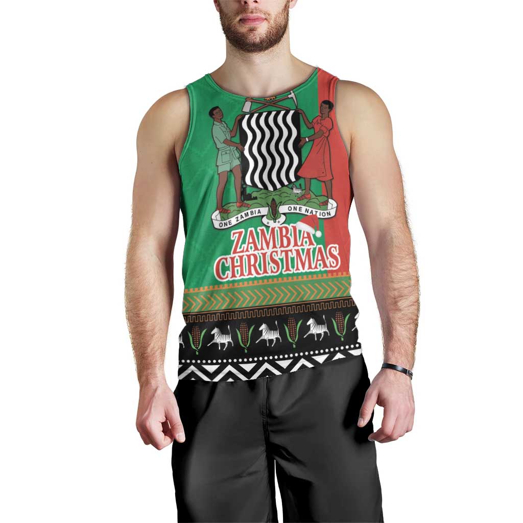 Zambia Christmas Men Tank Top One Zambia One Nation With Kente Pattern - Wonder Print Shop
