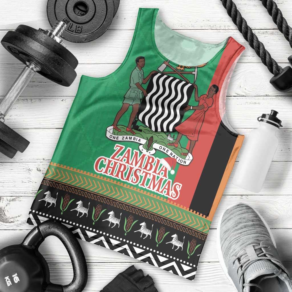 Zambia Christmas Men Tank Top One Zambia One Nation With Kente Pattern - Wonder Print Shop