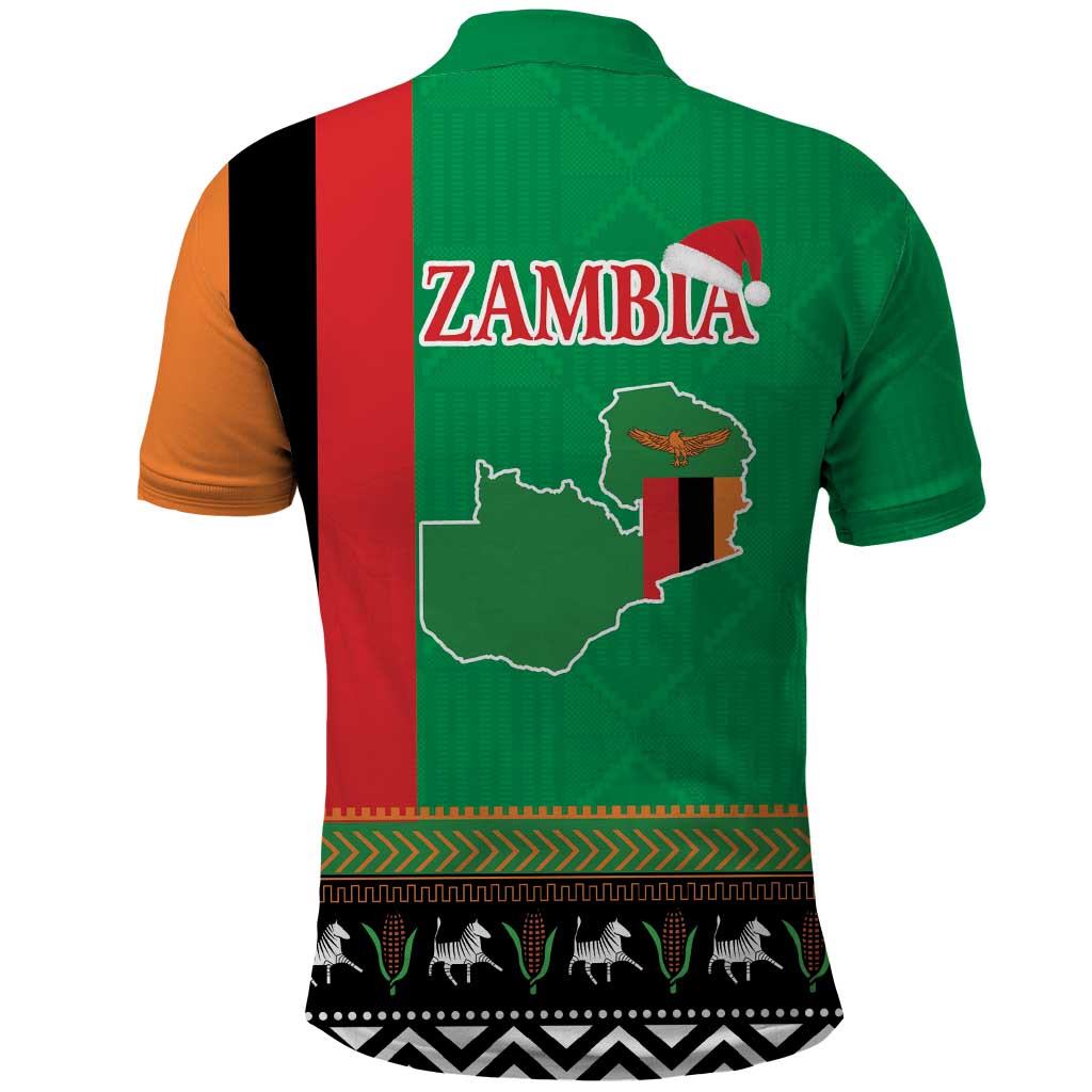 Zambia Christmas Polo Shirt One Zambia One Nation With Kente Pattern - Wonder Print Shop