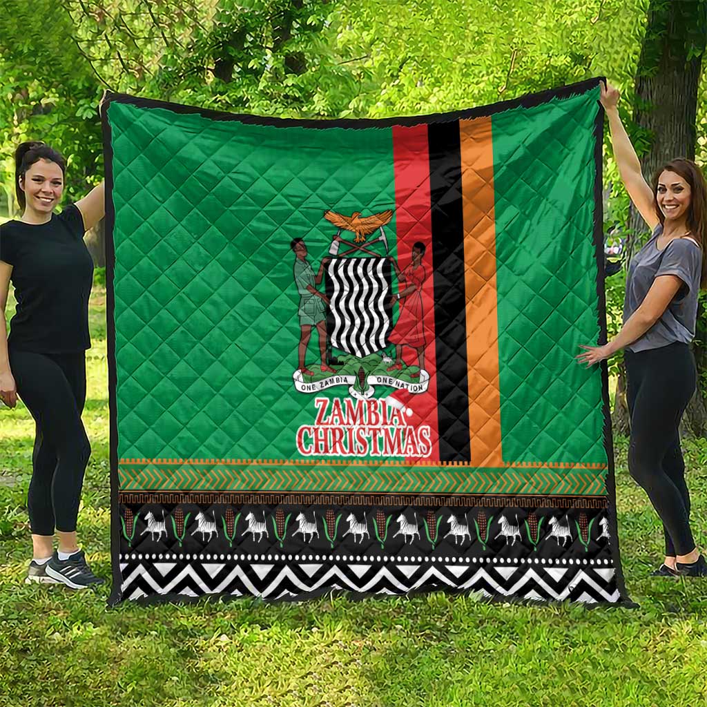 Zambia Christmas Quilt One Zambia One Nation With Kente Pattern - Wonder Print Shop
