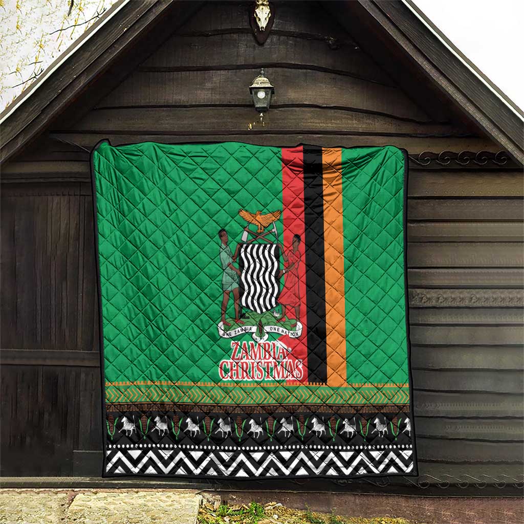 Zambia Christmas Quilt One Zambia One Nation With Kente Pattern - Wonder Print Shop