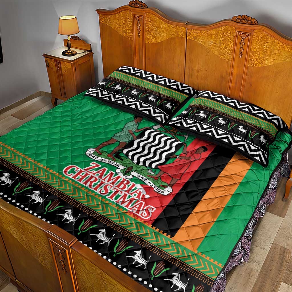 Zambia Christmas Quilt Bed Set One Zambia One Nation With Kente Pattern - Wonder Print Shop