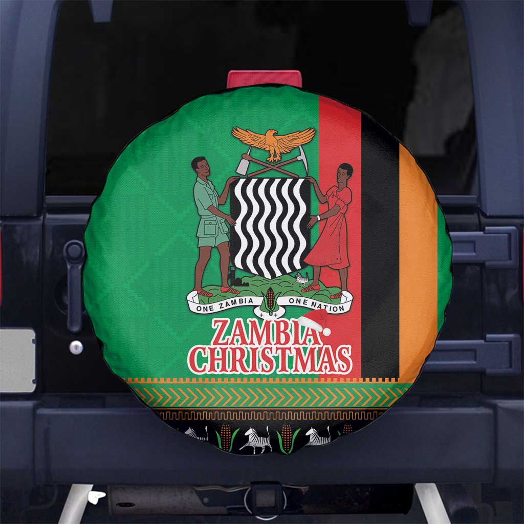 Zambia Christmas Spare Tire Cover One Zambia One Nation With Kente Pattern - Wonder Print Shop