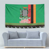 Zambia Christmas Tapestry One Zambia One Nation With Kente Pattern - Wonder Print Shop