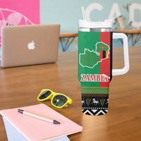 Zambia Christmas Tumbler With Handle One Zambia One Nation With Kente Pattern - Wonder Print Shop