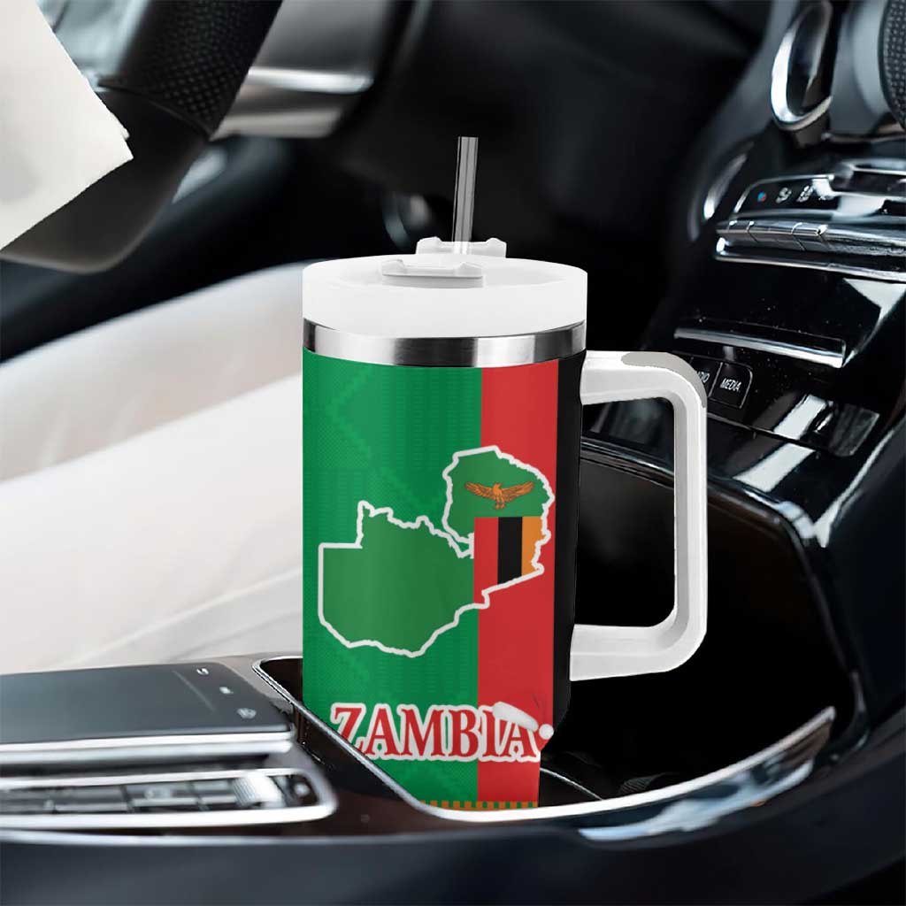 Zambia Christmas Tumbler With Handle One Zambia One Nation With Kente Pattern - Wonder Print Shop