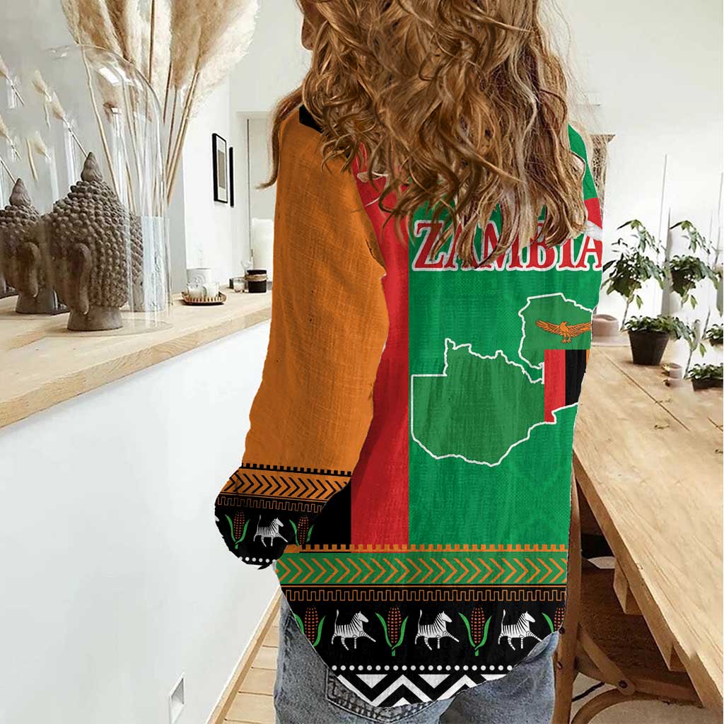 Zambia Christmas Women Casual Shirt One Zambia One Nation With Kente Pattern - Wonder Print Shop