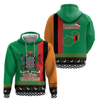 Zambia Christmas Zip Hoodie One Zambia One Nation With Kente Pattern - Wonder Print Shop