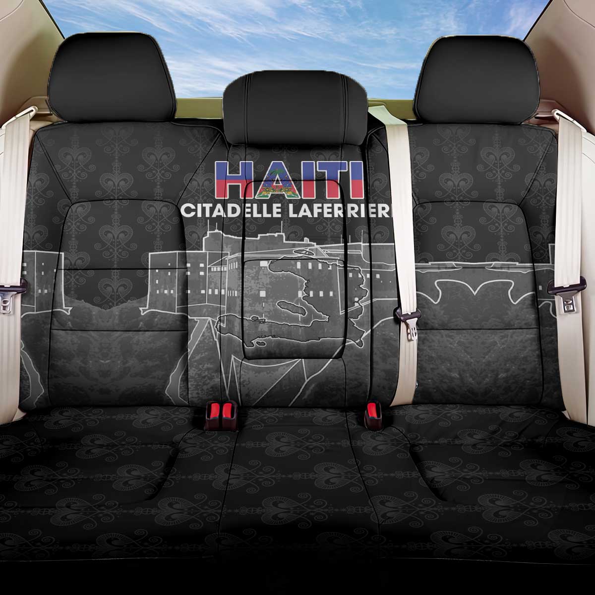 Haiti Citadelle Laferriere Back Car Seat Cover Haitian Heritage Veve Vodou - Wonder Print Shop