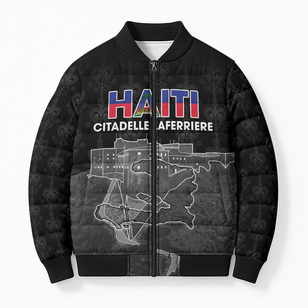 Haiti Citadelle Laferriere Personalized Bomber Puffer Jacket Haitian Heritage Veve Vodou - Wonder Print Shop
