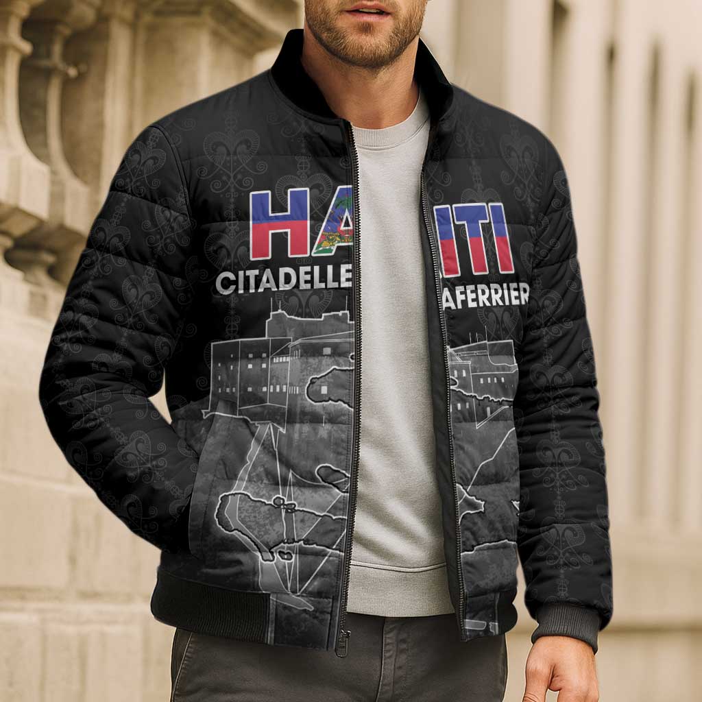 Haiti Citadelle Laferriere Personalized Bomber Puffer Jacket Haitian Heritage Veve Vodou - Wonder Print Shop