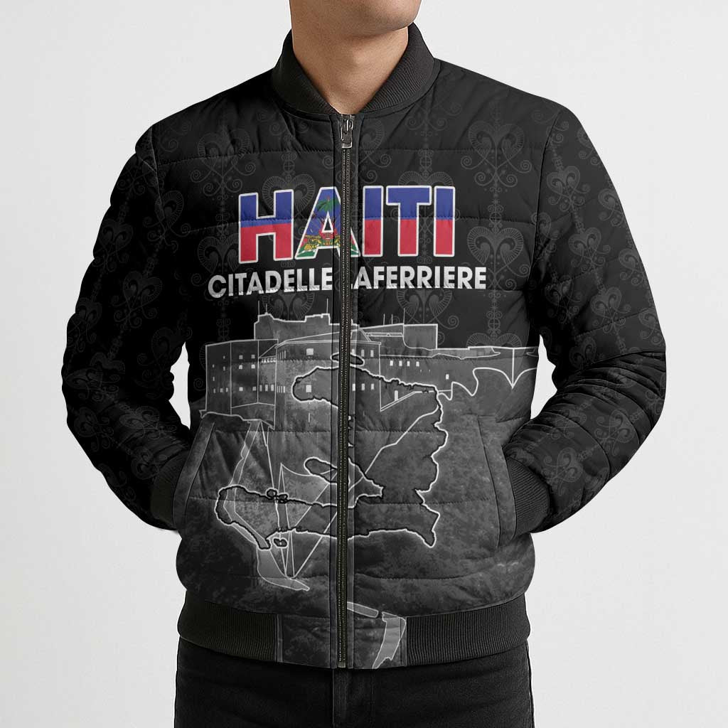 Haiti Citadelle Laferriere Personalized Bomber Puffer Jacket Haitian Heritage Veve Vodou - Wonder Print Shop