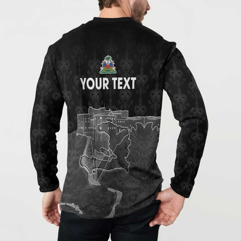 Haiti Citadelle Laferriere Personalized Button Sweatshirt Haitian Heritage Veve Vodou - Wonder Print Shop