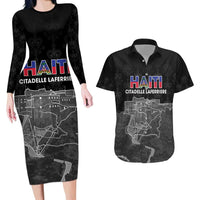 Haiti Citadelle Laferriere Personalized Couples Matching Long Sleeve Bodycon Dress and Hawaiian Shirt Haitian Heritage Veve Vodou - Wonder Print Shop