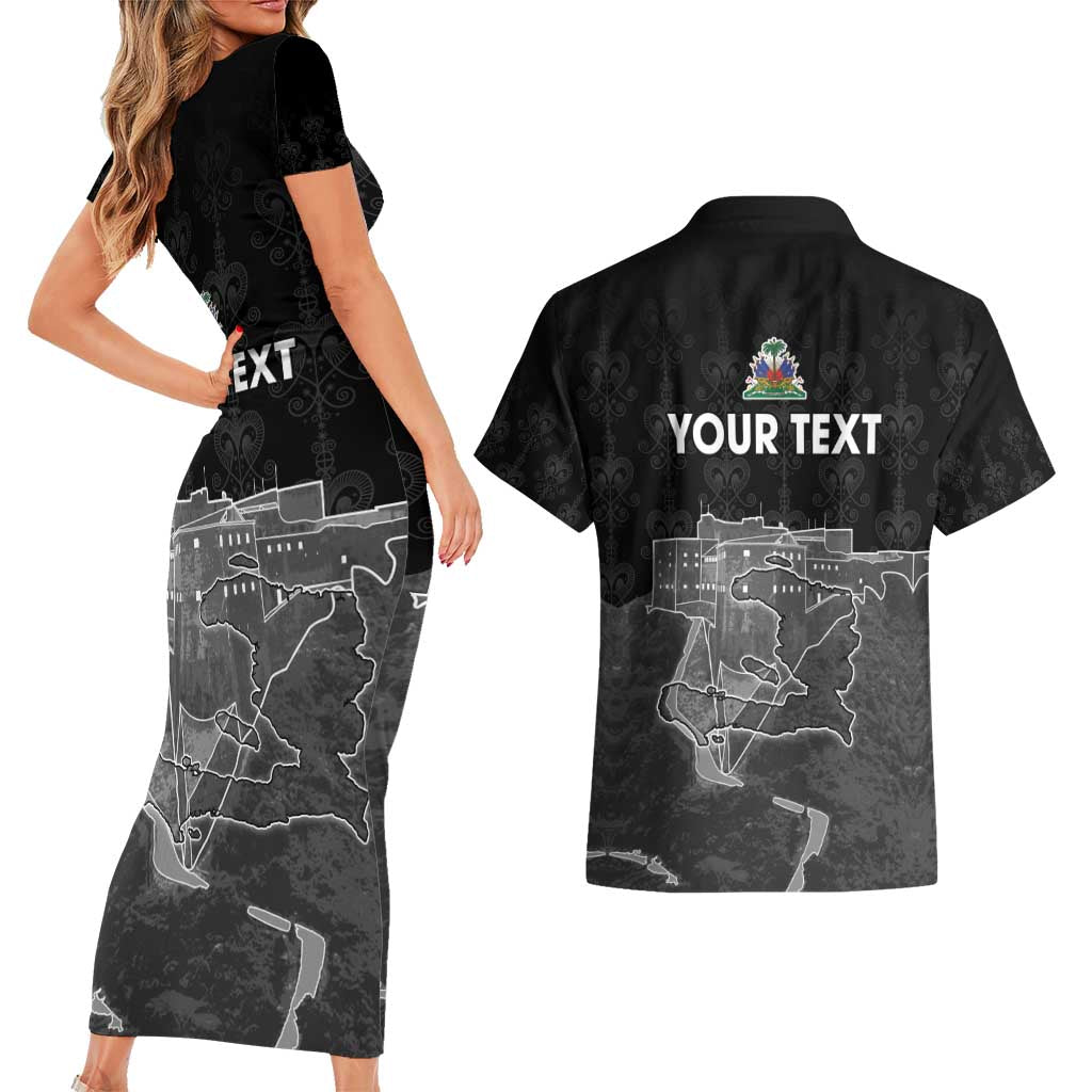 Haiti Citadelle Laferriere Personalized Couples Matching Short Sleeve Bodycon Dress and Hawaiian Shirt Haitian Heritage Veve Vodou - Wonder Print Shop