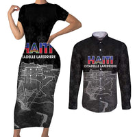 Haiti Citadelle Laferriere Personalized Couples Matching Short Sleeve Bodycon Dress and Long Sleeve Button Shirt Haitian Heritage Veve Vodou - Wonder Print Shop