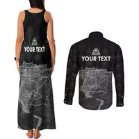 Haiti Citadelle Laferriere Personalized Couples Matching Tank Maxi Dress and Long Sleeve Button Shirt Haitian Heritage Veve Vodou - Wonder Print Shop