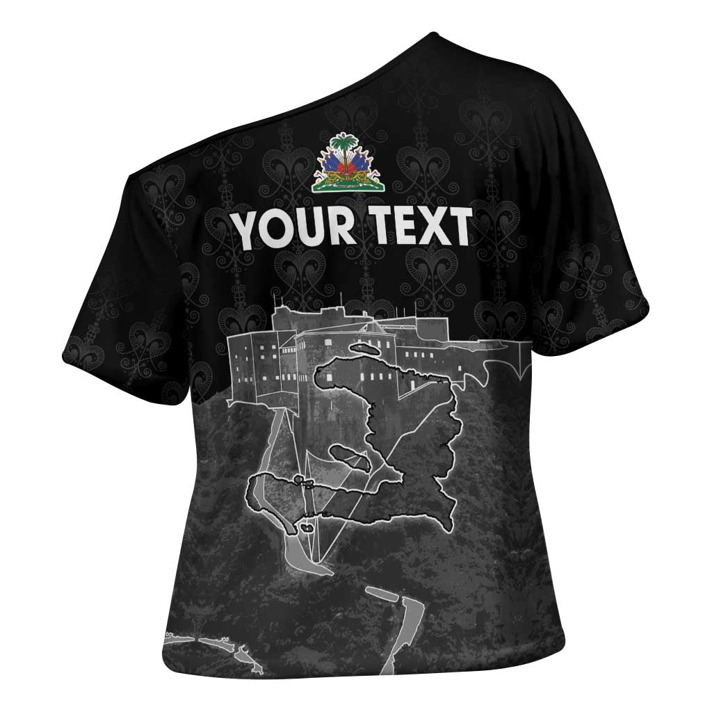 Haiti Citadelle Laferriere Personalized Cross Shoulder Shirt Haitian Heritage Veve Vodou - Wonder Print Shop